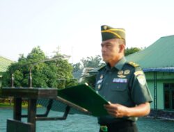 Kodim 0117/Aceh Tamiang Upacara Mingguan Tingkatkan Nasionalisme