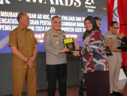 Kapolres Aceh Tamiang Hadiri Pilkada Award dan Pembubaran Ad Hoc Pemilihan Tahun 2024