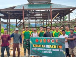 Keharmonisan di Perbatasan, Satgas Pamtas Yonarmed 11 Kostrad dan Warga Dalam Pembangunan Mushola