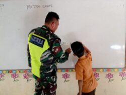 Babinsa Koramil 05/Tamiang Hulu Ajarkan Matematika Metode Gasing Di SDN 1 Tamiang Hulu