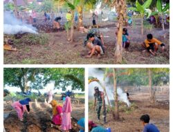 Babinsa Koramil 1311-06/Bungku Utara Bersama Warga Gelar Kerja Bakti Pembuatan Bedengan Tanaman Nilam