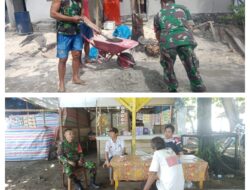 BABINSA KORAMIL 1311-07/MENKEP BERSAMA WARGA LAKUKAN GOTONG ROYONG PERBAIKI JALAN