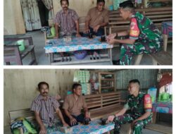 Babinsa Koramil 1311-05/Mori atas Desa Peonea dan Kolaka Laksanakan Komsos serta Monitoring Wilayah Binaan