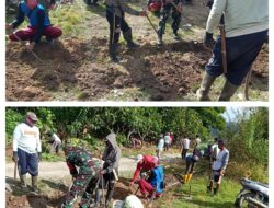 Babinsa Bersama Warga Gotong-Royong Membuat Parit