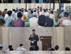 Wakapolsek Pondok Gede AKP Kusnandar Sambut Kedatangan Wakil Walikota Bekasi Di Masjid Jami Al-Muhajirin.