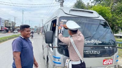 Satlantas Polres Aceh Timur Sosialisasi Mudik Aman