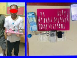 Kapolsek Indra Makmu Pimpin Amankan Dua Pelaku Narkoba, 34 Paket Sabu Disita