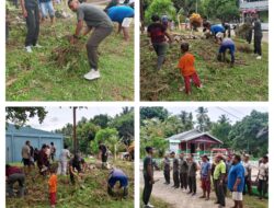 “Jum’at Bersih”, Babinsa Bersama Warga Bersihkan Lingkungan Desa Dalam Rangka Lomba Desa.