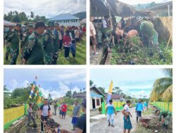 Babinsa Bersama Masyarakat Desa Ambelang Siap Menjadi Juara Lomba Desa Tingkat Kabupaten