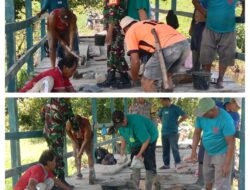 Peran Aktif Babinsa Koramil 1307–02 Pamona Puselemba dalam Karya Bakti Perbaikan Jembatan Walati di Desa Tiu