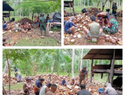 TNI Selalu Hadir , Babinsa Koramil 09/Lobangkurung  Dampingi Petani Kopra Sembari Laksanakan Komsos di Desa