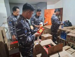 TNI AL Berhasil Gagalkan Penyelundupan Minuman Beralkohol dan Rokok di Perairan Morowali Senilai Rp 1,49 M