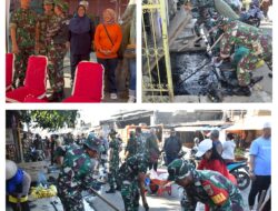 Korem 132/Tadulako Bersih-Bersih Pasar Inpres Manonda, Camat: Dampaknya Luar Biasa