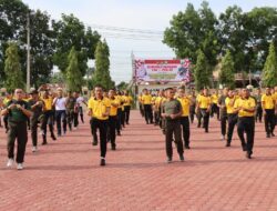 Perkuat Sinergitas, Polres Aceh Tamiang  Senam Bersama TNI-POLRI