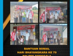 Sambut HUT Bhayangkara ke 79, Polsek Balaesang Melaksanakan Giat Bakti Sosial, Salurkan Bantuan Sembako Kepada Janda Lansia
