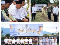 Danrem 132/Tdl Salat Idul Adha Bersama Warga, Serahkan 19 Hewan Kurban