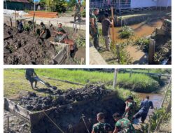 Karya Bakti Satgas Yonif 642/Kapuas Pos Kamundan: Perbaikan Jembatan Penghubung Kampung Maroro dan Kampung Kenara