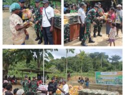 Bagikan Sembako untuk Warga Kampung Bompay, Wujud Kepedulian Satgas Yonif 512/QY dengan Masyarakat Papua.