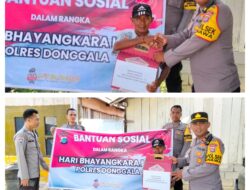 Bagikan Bansos Pada Masyarakat, Wujud Kepedulian Polsek Banawa Dalam Rangka HUT Bhayangkara ke-79