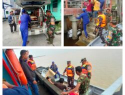 TNI AL BERSAMA TIM SAR GABUNGAN EVAKUASI WARGA YANG MENINGGAL DI PERAIRAN SINABOI