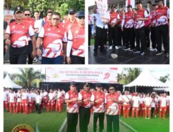 TNI-Polri Solid! Kasdam XIII/Merdeka Hadiri Olahraga Bersama di Mapolda Sulut