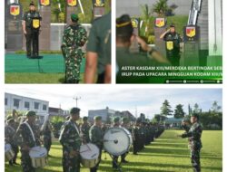 Aster Kasdam XIII/Merdeka Bertindak Sebagai Irup Pada Upacara Mingguan Kodam XIII/Merdeka