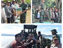 TNI Bersama Masyarakat Gelar Apel Karya Bakti Bersihkan Eceng Gondok di Danau Tondano