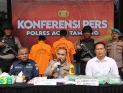 Polres Aceh Tamiang Gelar Konferensi Pers Ungkap Kasus 6,2 Kg Sabu