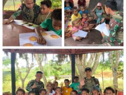 Gunakan Pondok Seadanya, TNI Tumbuhkan Semangat Belajar Anak Bangsa di perbatasan