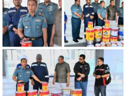 Puluhan Kaleng Cat Curian Berhasil Diamankan TNI AL Di Belawan