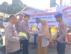 Polres Pidie Gelar Gerakan Pangan Murah Tanggap Inflasi, Sambut HUT RI ke-80 di Pasar Caleu