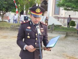 Kapolsek Karang Baru Pimpin Upacara Bendera Memperingatu HUT RI Ke 80 di Ponpes Darul Mukhlisin