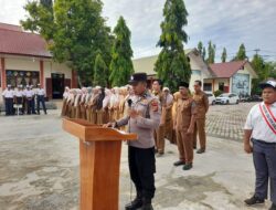 Upacara di SMPN 1 Bandar Baru Polres Pidie Jaya Ajak Pelajar Cegah Kenakalan Remaja