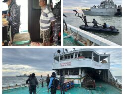 KRI STS-376 Selamatkan KM Berkat Nikmat Ilahi Yang Rusak Di Laut Kateman