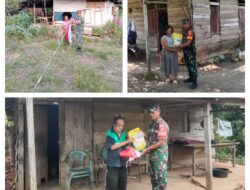 HUT RI ke-80, Koramil 02/Pampus Salurkan Beras dan Bendera untuk Warga Tidak Mampu