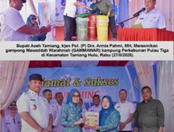 Bupati Aceh Tamiang Irjen Pol. (P) Drs. Armia Pahmi, M.H Luncurkan Program GAMMAWAR Kampung Perkebunan Pulau Tiga