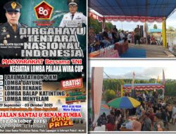 Semarak Meriah HUT TNI Ke 80 Tahun 2025, Danramil 07/Pagimana Membuka Tournament  Lomba Palaka Wira CUP Tahun 2025