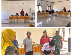 Babinsa Tirta Jaya Hadiri Pelantikan Sekdes, Kaur Kesra dan Ketua GATI