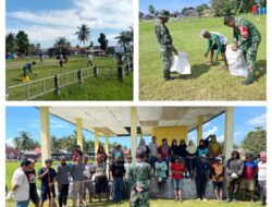 TNI Selalu Hadir, Danramil 03/Batui Pimpin Kerja Bakti Penyiapan Arena MTQ Tingkat Kabupaten