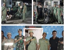Wujudkan Rasa Aman dan Nyaman Warga , Babinsa dan Linmas Rutin Lakukan Patroli Siskamling,