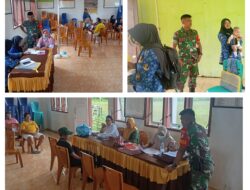 TNI Peduli Kesehatan , Babinsa Ikut Melaksanakan Kegiatan Posyandu Berbaur dengan Petugas