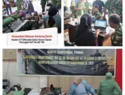 Kumpulkan Ratusan Kantong Darah, Kodim 0715/Kendal Gelar Donor Darah Peringati HUT Ke – 80 TNI