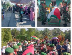 Penuh Rasa Bela Sungkawa, Dandim 1308/LB Pimpin Upacara Militer )emberangkatan Jenazah Alm Serma Purn Mansur Nojeng