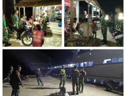 Ws Danramil 12/Bulagi Pimpin Patroli Malam Tiga Pilar, Ajak Warga Perkuat Siskamling untuk Ciptakan Kamtibmas Kondusif