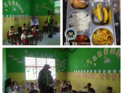 Kawal Dan Sukseskan MBG , Babinsa 03/Batui Dampingi Launching Perdana Pendistribusian Makan Bergizi Ke Sekolah