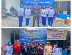 Peringati HUT TNI Ke 80 Tahun 2025 , Posal Luwuk Lanal Palu berkolaborasi dengan Pemda Banggai Gelar Pasar Sembako Murah