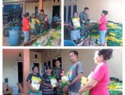 Program Dukung Gerakan Pangan Murah, Babinsa Koramil 09/Labongkurung Jual Beras SPHP di Desa Binaan