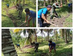 Wujubkan Wilayah Yang Sehat, Babinsa Bantu Warga Binaanya Buat Jalur Pipa Air Bersih