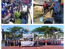 Bakti Teritorial Prima, Lanud Sjamsudin Noor Gelorakan Semangat Kebersamaan Melalui Karya Bakti Bersih-bersih Sungai Kota Banjarmasin