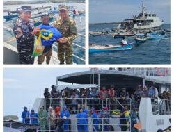 Tidak Main-Main Baksos Kodaeral VI bagikan Sembako Kepada Nelayan Selayar  di Tengah Laut